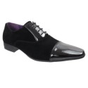 Men Pointed Toe Patent Faux Suede Lace Up Formal Smart Shoes Size 6 7 8 9 10 11