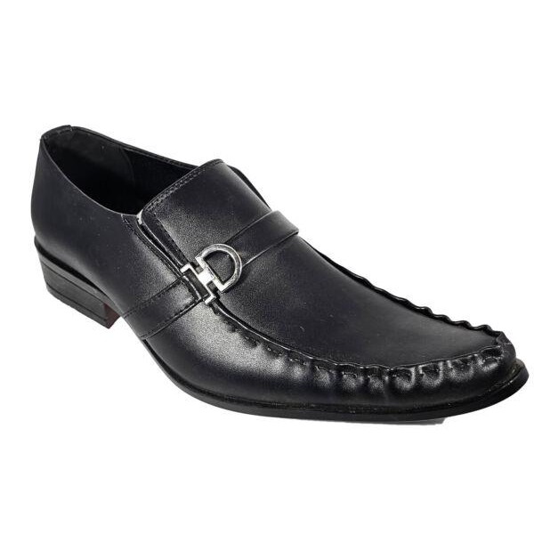 Mens Italian Smart Black Slip On Shoes Casual Wedding Work Formal Office Size