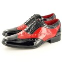 New Mens Dance Shoes Black Red White Brogue Spats Leather Lined in UK Size 6-12 