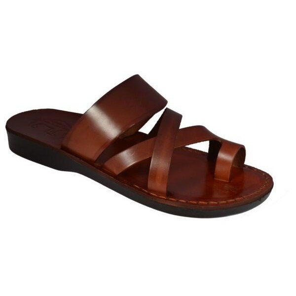 Men's Biblical Jesus Sandals Natural Genuine Leather Handmade From Jerusalem