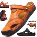 Men's Casual Genuine Leather Sandals Beach Sandals Breathable Shoes Plus Size