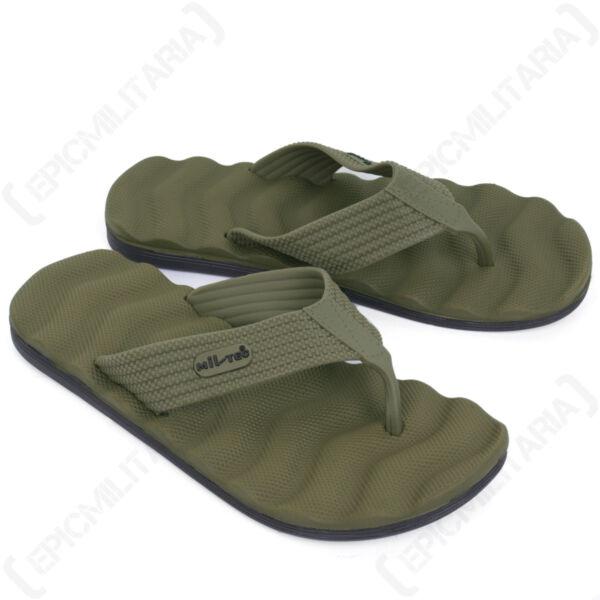 Army Style Flip Flops - EVA Foam - Olive Green Sandals for Beach Summer Outdoor