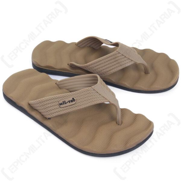 Army Style Coyote Flip Flops - EVA Foam -Tan Beach Summer Outdoor Shower Sandals