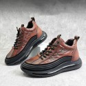 Mens Lace Up Cowhide Crocodile Print Sneakers Soft Leather Comfortable Shoes