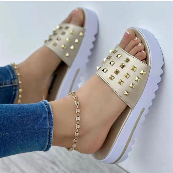 Nuevas sandalias de cuña chanclas zapatos para mujere parm de verano modernos 