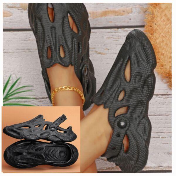 Unisex Black Clogs Hollow Out Slingback Crocs Size: 5,6,7, 8, 9,10,11.