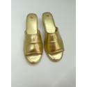 Womens Unbranded Gold Shiny Wedged Sandles Size 7 Medium