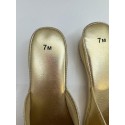 Womens Unbranded Gold Shiny Wedged Sandles Size 7 Medium